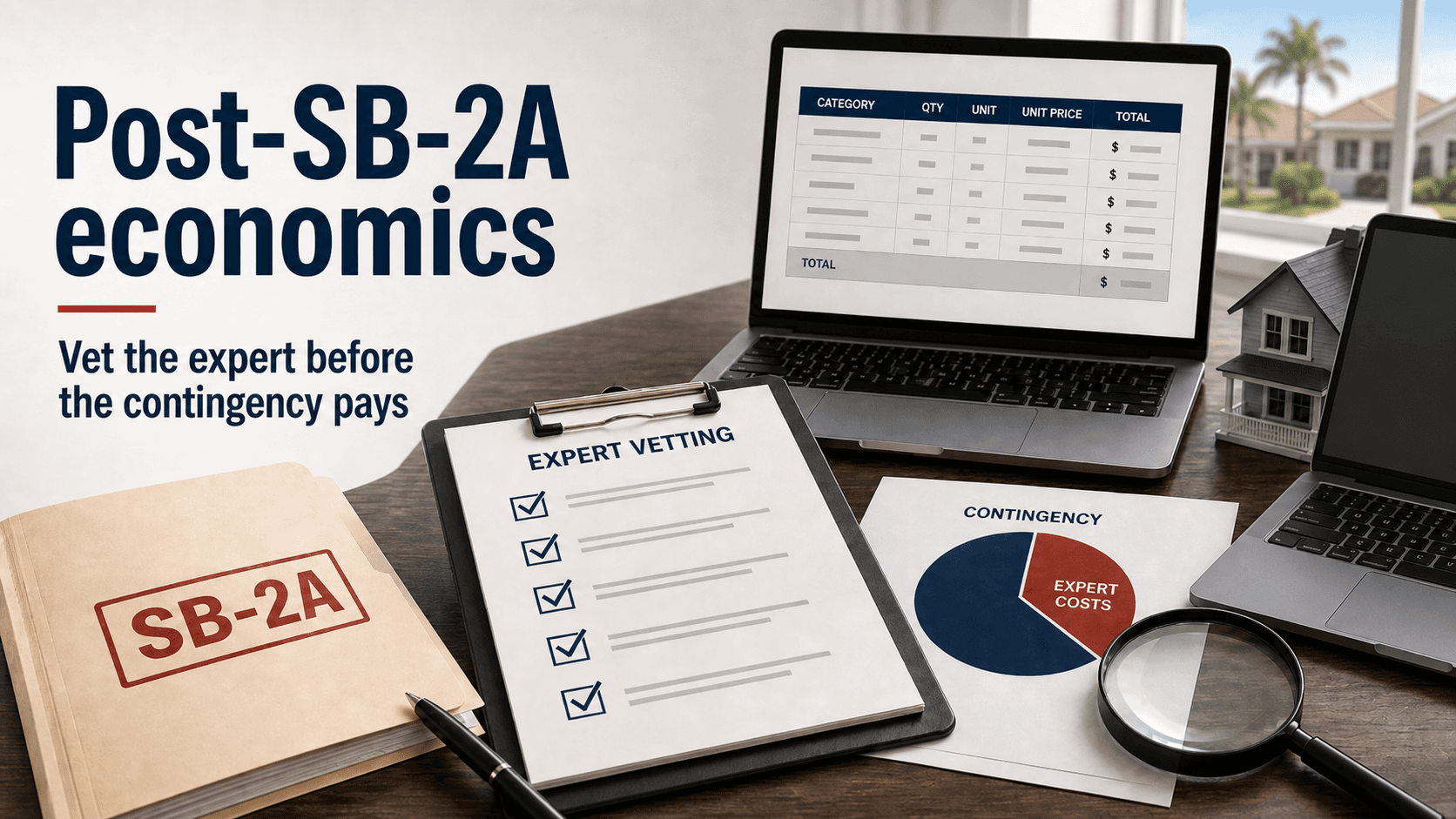 Economía post-SB-2A: cómo evaluar a un perito de estimación antes de que tu contingencia los pague